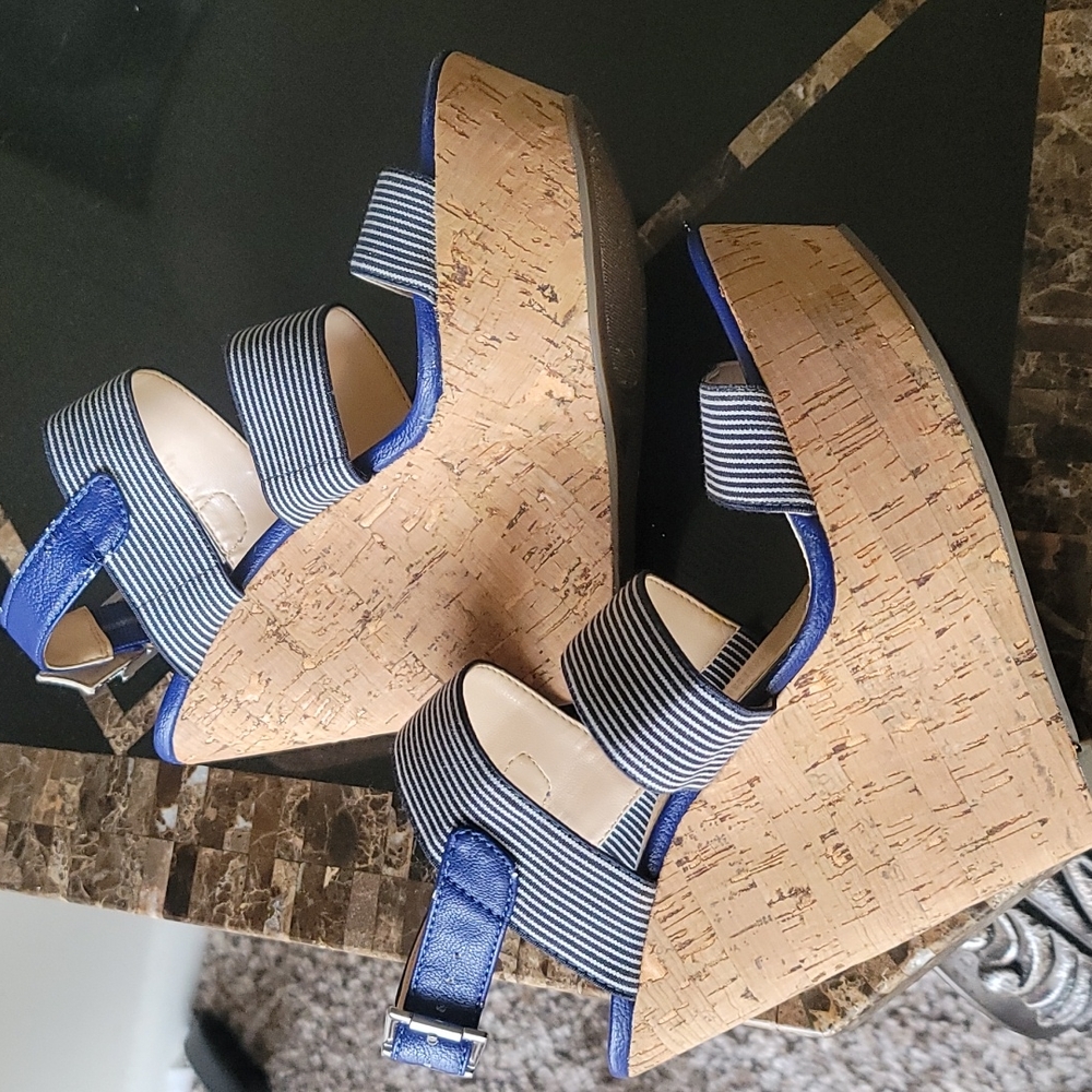 Blue/White Jessica Simpson Platforms